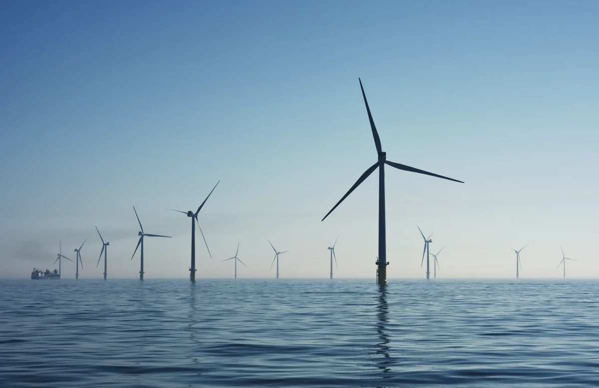 Offshore wind turbines across open water